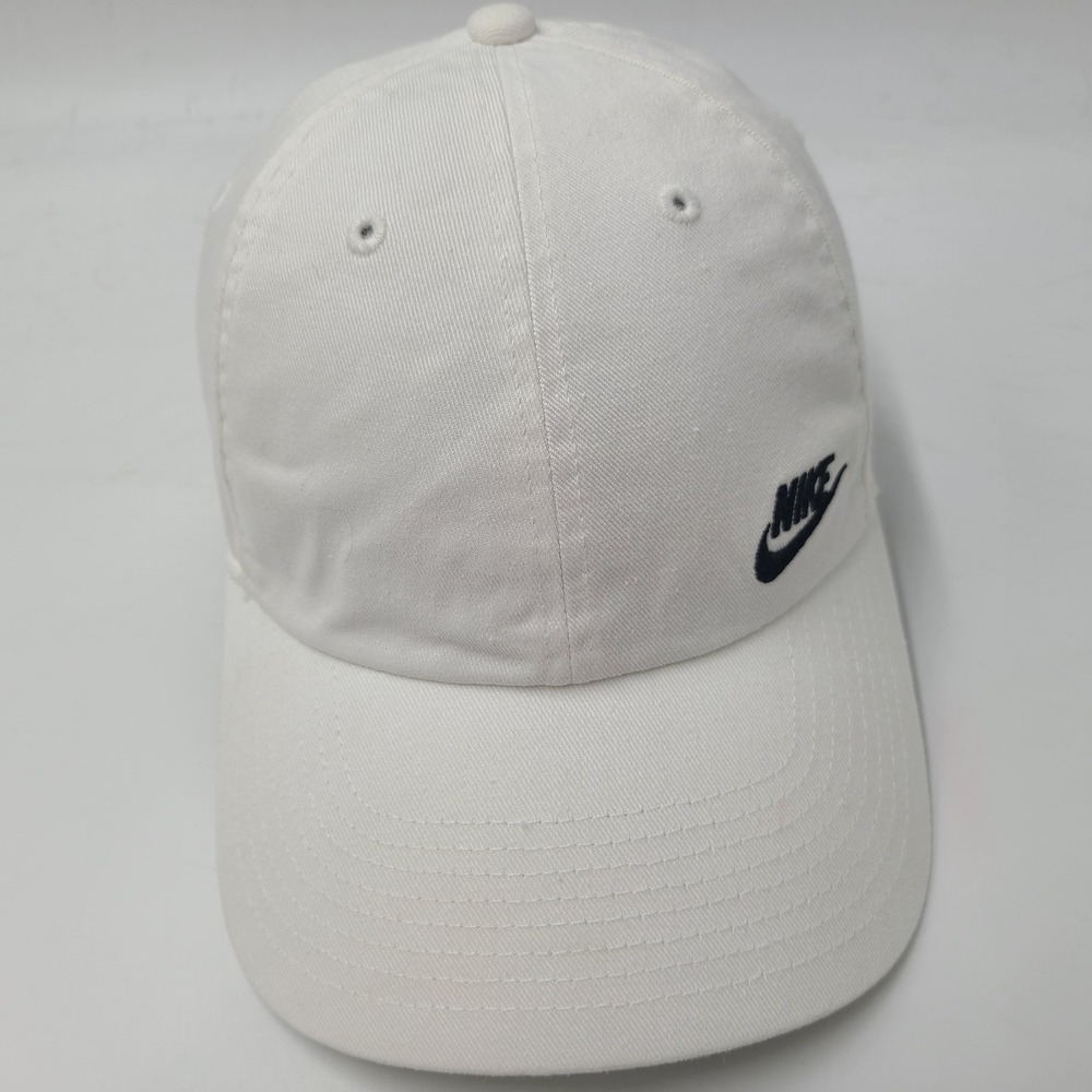 Nike Hat Strapback (Fits Small) White Black Heritage86 Swoosh Logo Casual Men